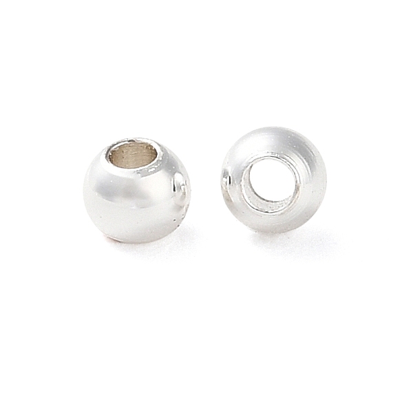 

PandaHall Rack Plating Brass Spacer Beads, Long-Lasting Plated, Lead Free & Cadmium Free, Round, Silver, 3x2.8mm, Hole: 1mm Brass Round