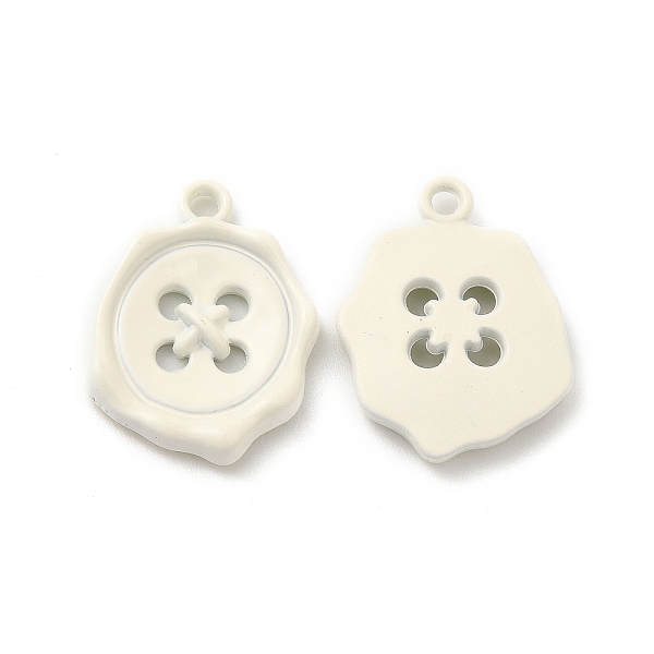 

PandaHall Spray Painted Alloy Pendants, Button Charm, Floral White, 21x16x3mm, Hole: 1.8mm Alloy Others