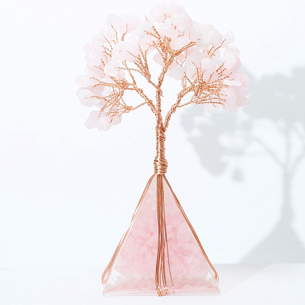 Adornos De Feng Shui De árbol De La Vida De Cuarzo Rosa Natural