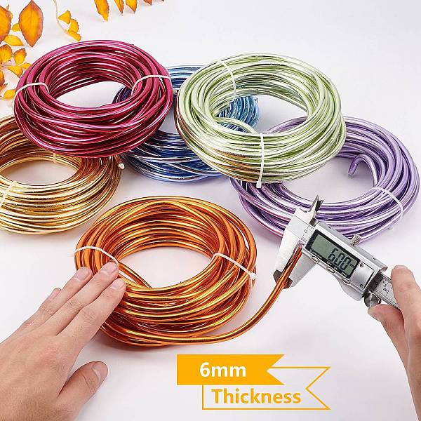 

PandaHall Round Aluminum Wire, for Jewelry Making, Cerise, 3 Gauge, 6.0mm, about 22.96 Feet(7m)/500g Aluminum Round Red