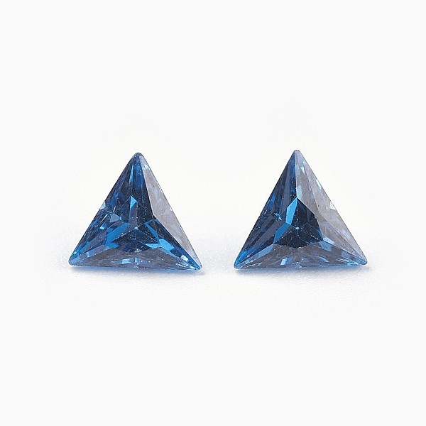 

PandaHall Cubic Zirconia Pointed Back Cabochons, Triangle, Faceted, Marine Blue, 5x6x3mm Cubic Zirconia Triangle Blue