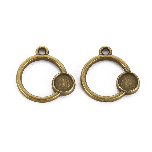 

PandaHall Tibetan Style Alloy Pendant Cabochon Settings, Cadmium Free & Lead Free, Ring, Antique Bronze, Tray: 5.5mm, 18x17x2mm, Hole: 1.8mm...