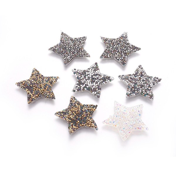 

PandaHall Glitter Hotfix Rhinestone, Iron on Patches, Dress Shoes Garment Decoration, Star, Mixed Color, 27~28x27~28x1.5mm Glass Rhinestone..., Multicolor
