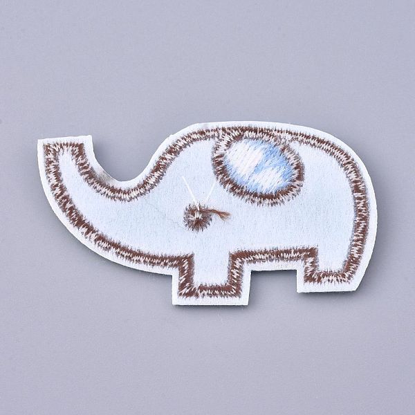 

PandaHall Computerized Embroidery Cloth Iron on/Sew on Patches, Costume Accessories, Appliques, Elephant, Sky Blue, 31.5x55x1mm Cloth...