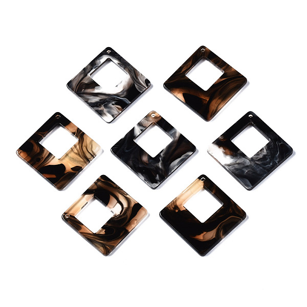 

PandaHall Acrylic Pendants, Rhombus, Coconut Brown, 34x34x2mm, Hole: 1.5mm, Side Length: 25x25mm Acrylic Rhombus