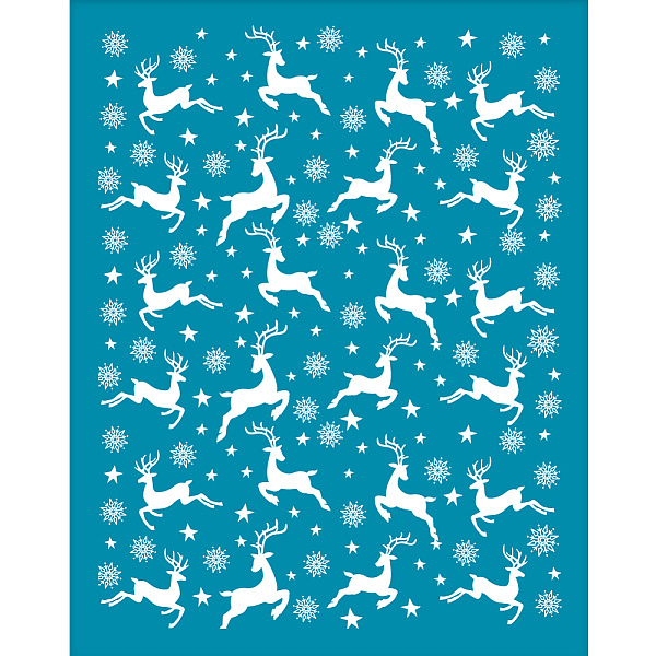 

PandaHall Silk Screen Printing Stencil, for Painting on Wood, DIY Decoration T-Shirt Fabric, Reindeer Pattern, 100x127mm Nylon Deer Cyan