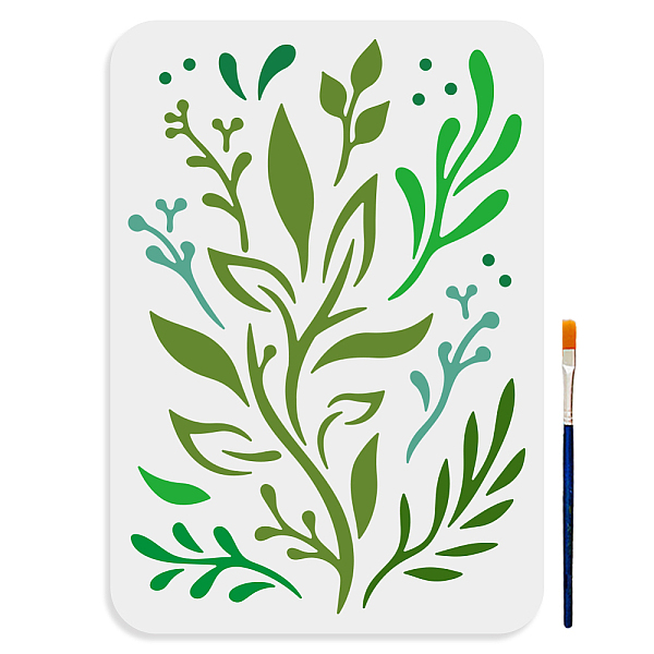 

PandaHall MAYJOYDIY Leaf Stencil 11.7×8.3inch A4 Tree Vine Leaves Stencil for Painting with Paint Brush Nature Plant Branches Drawing...