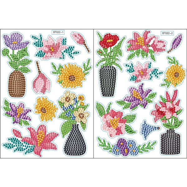 

PandaHall DIY Diamond Painting Sticker Kits, including PVC Self Adhesive Sticker, Resin Rhinestones, Diamond Sticky Pen, Tray Plate and Glue..., Multicolor