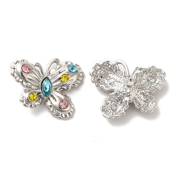 

PandaHall Alloy Pendant, with Glass, Platinum, Lead Free & Cadmium Free, Butterfly Charm, Colorful, 19x24x6.5mm, Hole: 1.8mm Alloy+Glass..., Multicolor