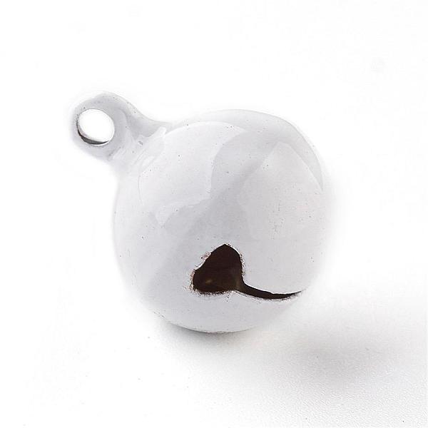 

PandaHall Brass Bell Pendants, White, 17.5x14mm, Hole: 2mm Brass Bell White
