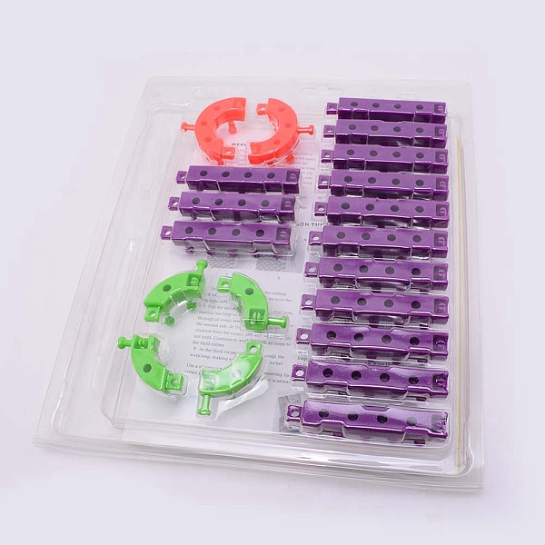 

PandaHall ABS Knitting Tools Set, for Knitting Scarf, Hat, DIY Tools, Purple, 45.5~91x14.5~59x32.5~33mm, Hole: 4.5mm, 20pcs/set Plastic...