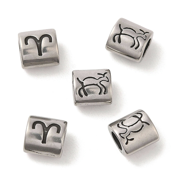

PandaHall Oval with Constellation 304 Stainless Steel Beads, Large Hole Beads, Antique Silver, Aries, 9x9x6mm, Hole: 4.5mm 304 Stainless...
