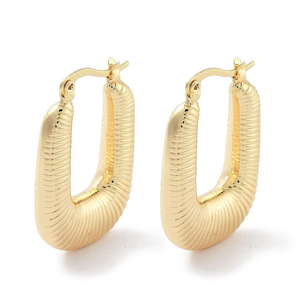 

PandaHall Brass Hoop Earrings, Real 18K Gold Plated, 32x6mm Brass