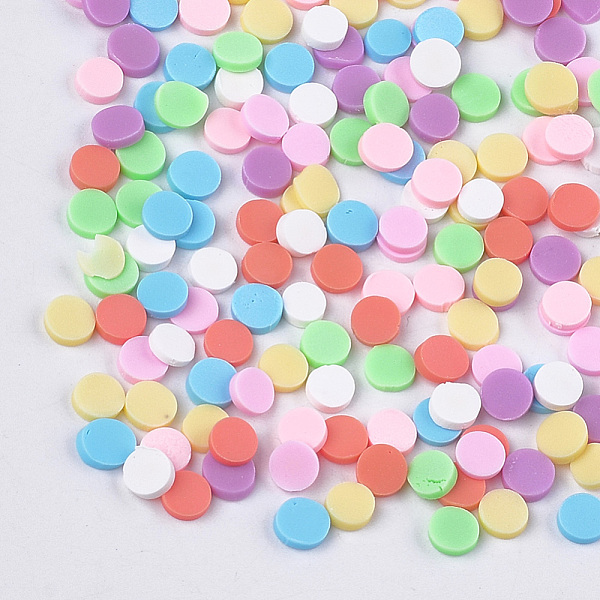 

PandaHall Handmade Polymer Clay Nail Art Decoration, Fashion Nail Care, No Hole, Flat Round, Mixed Color, 4~5x0.5~1.5mm Polymer Clay Flat..., Multicolor