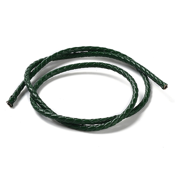 

PandaHall Braided Leather Cord, Dark Olive Green, 3mm, 50yards/bundle Leather