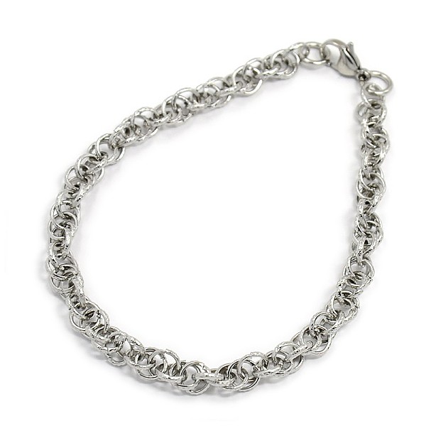

PandaHall Fashionable 304 Stainless Steel Rope Chain Bracelets, with Lobster Claw Clasps, Stainless Steel Color, 8-1/8 inch(205mm), 6mm 304...
