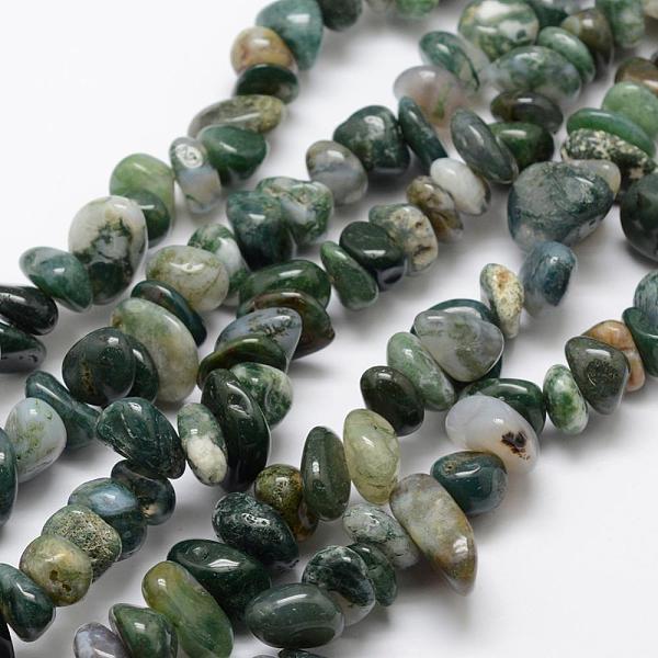 

PandaHall Natural Moss Agate Beads Strands, Dyed, Nuggets, 9~16x5~8mm, Hole: 1mm, 15.3 inch(39cm) Moss Agate Nuggets Green