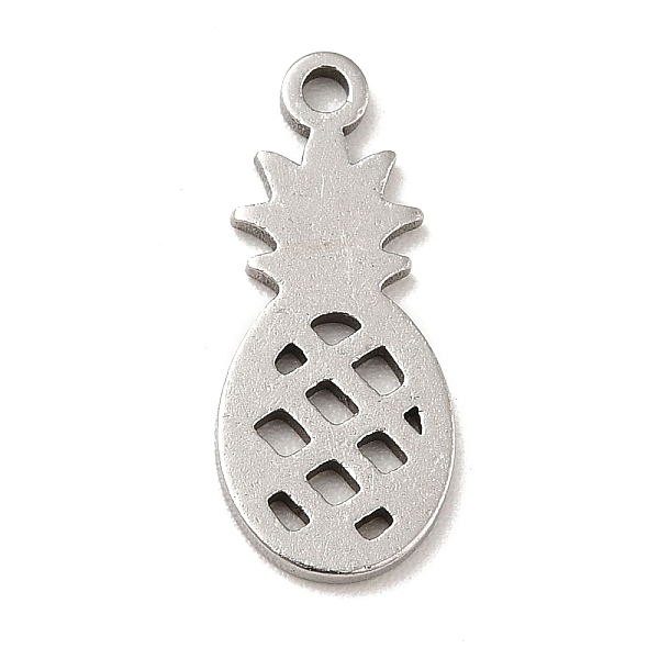 

PandaHall 201 Stainless Steel Pendants, Pineapple Charms, Stainless Steel Color, 16x7x1mm, Hole: 1.2mm 201 Stainless Steel Fruit