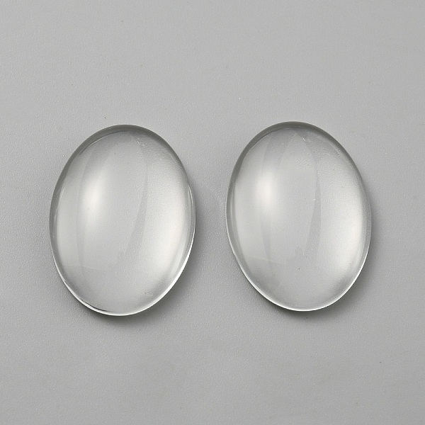 

PandaHall Glass Cabochons, Oval, Clear, 25x18x5.5mm Glass Oval Clear
