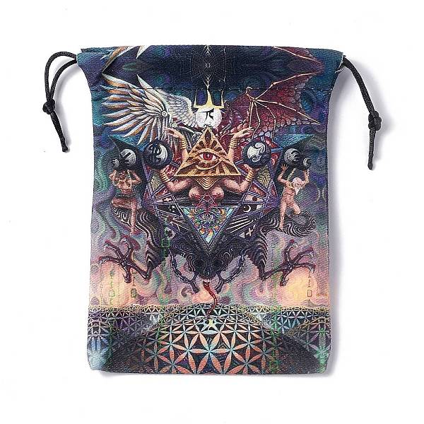 

PandaHall Velvet Jewelry Drawstring Pouches, Rectangle Gift Bags for Tartot Cards Storage, Eye Pattern, 18x14cm Velvet Eye