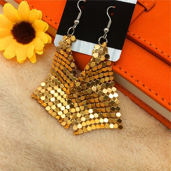 

PandaHall Sparkle Alloy Sequins Dangle Earrings for Women Alloy