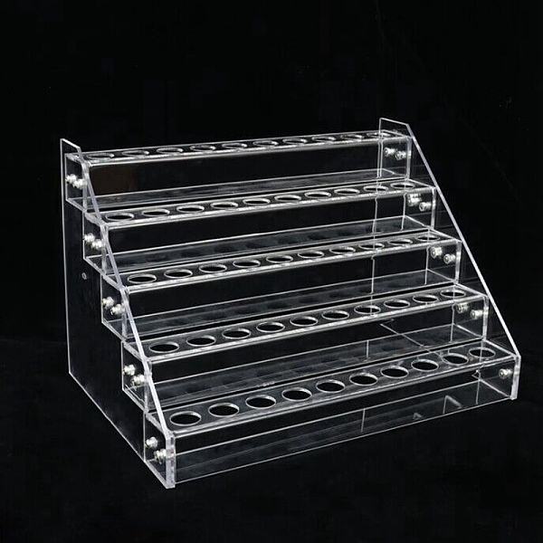 PandaHall 5-Tier 45-Hole Acrylic Lipstick Display Stands, Cosmetic Makeup Organizer Holder for Lipstick, Nail Polish, Eyeshadow, Essential...