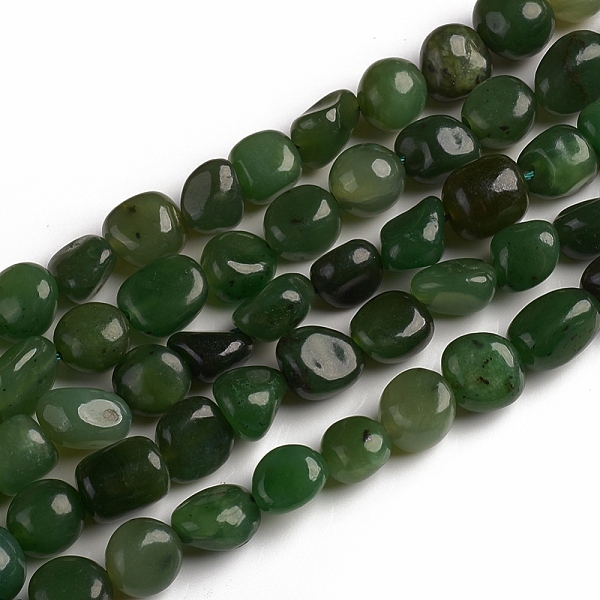 

PandaHall Natural Green Jasper Beads Strands, Tumbled Stone, Nuggets, 10~15x7.5~11.5x7.5~12.5mm, Hole: 1mm, about 36pcs/Strand, 15.67 inch...