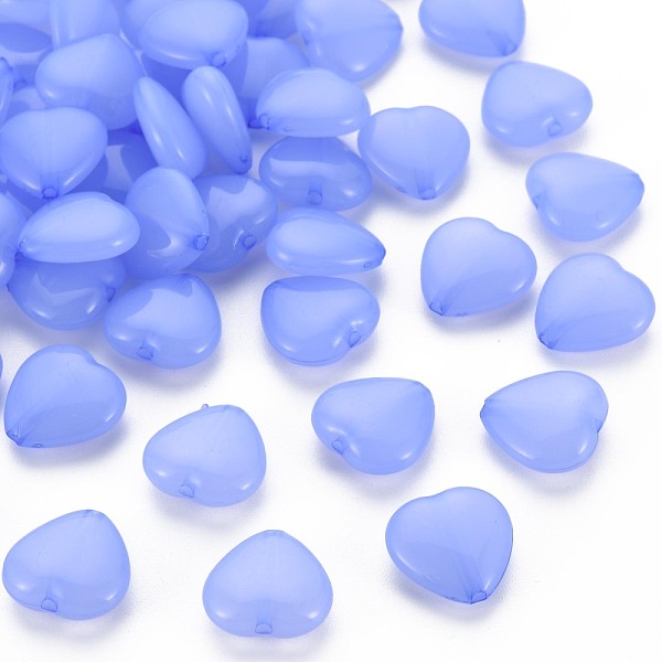 

PandaHall Transparent Acrylic Beads, Dyed, Heart, Medium Slate Blue, 13.5x14x6mm, Hole: 1.5mm, about 775pcs/500g Acrylic Heart