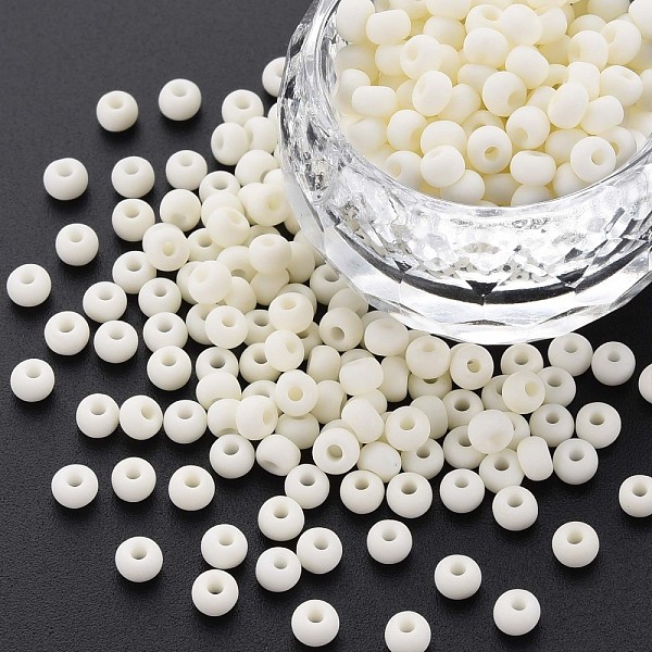 

PandaHall 6/0 Glass Seed Beads, Macaron Color, Round Hole, Round, Cornsilk, 4~4.5x3mm, Hole: 1~1.2mm, about 4500pcs/bag, about 450g/bag...., Gold