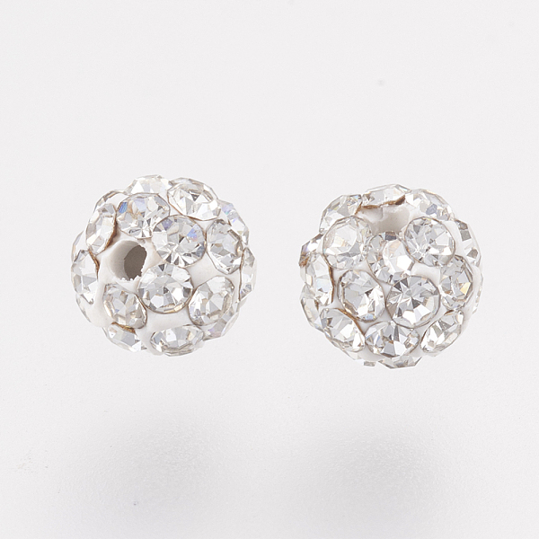 

PandaHall Czech Rhinestone Beads, PP6(1.3~1.35mm), Pave Disco Ball Beads, Polymer Clay, Round, 001_Crystal, 4~4.5mm, Hole: 1mm, about..., Clear