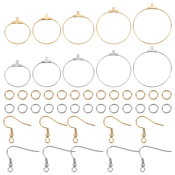 

PandaHall UNICRAFTALE 2 Colors Earring Making Kit 40pcs Stainless Steel Hoop Earring Findings 40pcs Open Jump Rings 40pcs Earring Hooks...