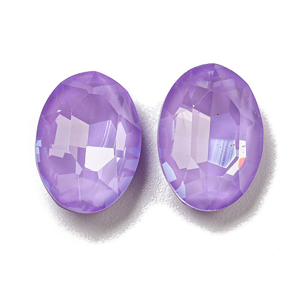 

PandaHall Glass Rhinestone Cabochons, Point Back & Back Plated, Faceted, Oval, Purple Velvet, 14x10x5mm Glass Rhinestone Oval Purple