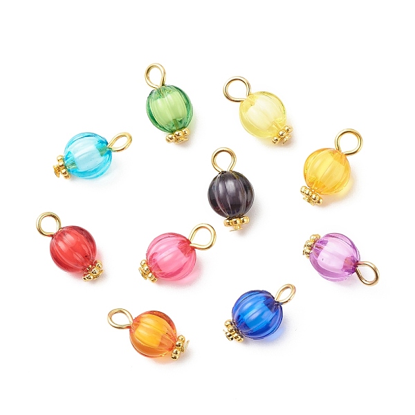 

PandaHall Transparent Acrylic Pendants, Bead in Bead, with Iron Finding, Pumpkin Pattern, 14x7.5mm, Hole: 2.6mm Iron+Acrylic Pumpkin..., Multicolor
