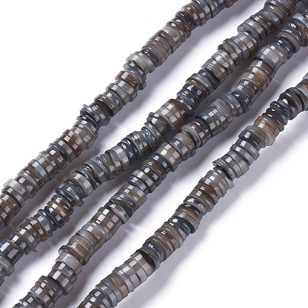 

PandaHall Natural Freshwater Shell Beads Strands, Dyed, Heishi Beads, Flat Round/Disc, Black, 8~8.5x1~3mm, Hole: 1mm, about...