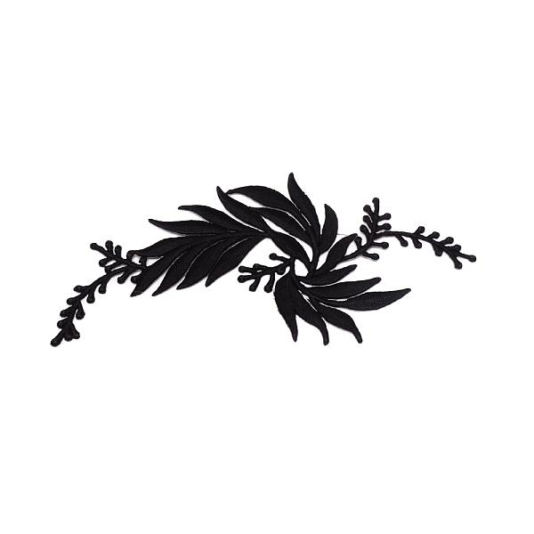 

PandaHall Flower Computerized Embroidery Cloth Iron on/Sew on Patches, Costume Accessories, Appliques, Black, 170x80x0.8mm Cloth Flower...