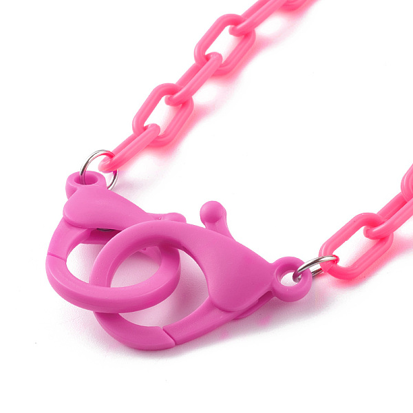 

PandaHall Personalized Opaque Acrylic Cable Chain Necklaces, Handbag Chains, with Plastic Lobster Claw Clasps, Hot Pink, 23.03 inch(58.5cm)...