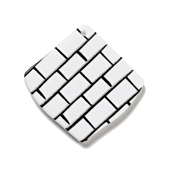

PandaHall Printed Acrylic Pendants, Rhombus with Rectangle Pattern, Black, 35x35x2mm, Hole: 1.5mm Acrylic Rhombus Black