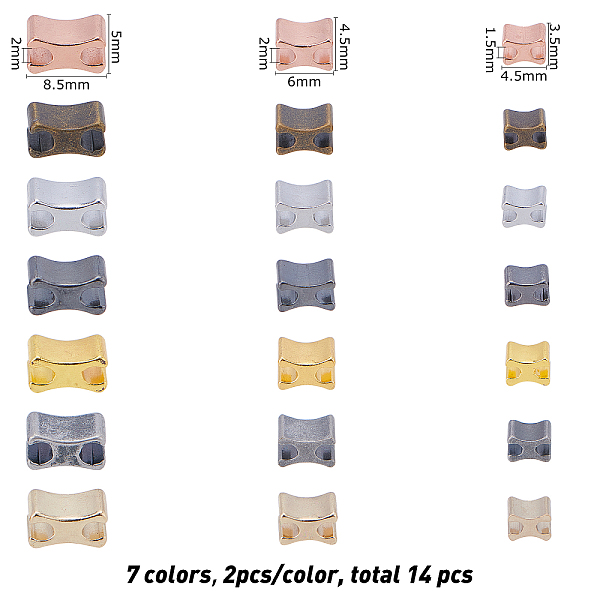 

PandaHall BENECREAT 7 Colors 3 Size Clothing Accessories, Brass Zipper On The Below of The Plug, Mixed Color, 8.5x5x5mm, 42pcs/box Brass