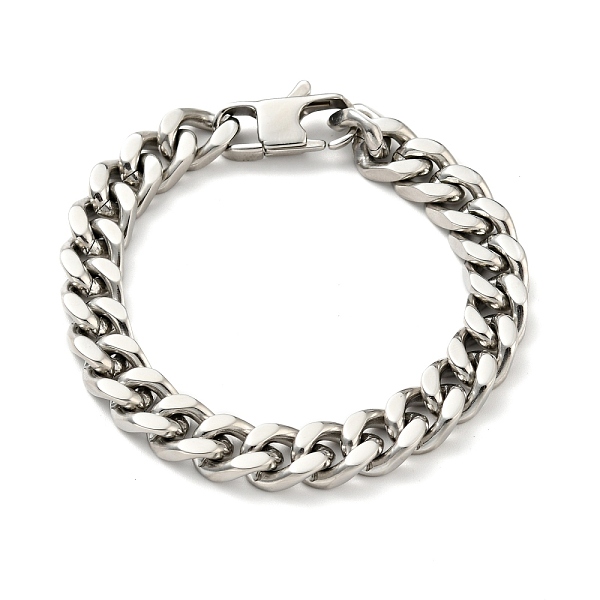 

PandaHall 201 Stainless Steel Curb Chain Bracelet for Men Women, Stainless Steel Color, 7-7/8 inch(20.1cm) 201 Stainless Steel
