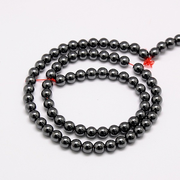 

PandaHall Non-magnetic Synthetic Hematite Beads Strands, Round, Grade AAA, Black, 4mm, Hole: 0.8mm, about 101pcs/strand, 16 inch...