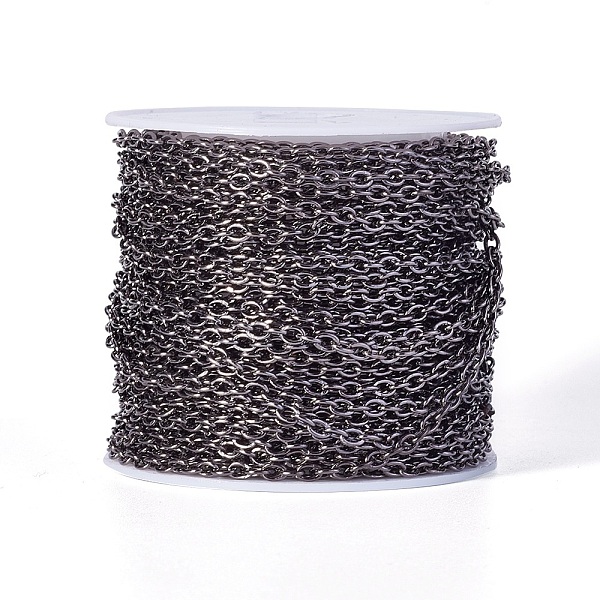 

PandaHall Iron Cable Chains, Unwelded, with Spool, Oval, Lead Free, Gunmetal, 3x2x0.5mm, about 32.8 Feet(10m)/roll Iron