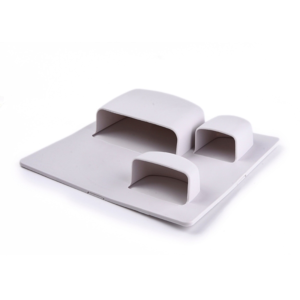 

PandaHall Plastic Bathroom Shelves, Wall Mounted Non Drilling Storage & Display Shelvings, with Double Sided Adhesive Tape, Light Grey..., Gray