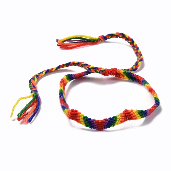 

PandaHall Rainbow Pride Bracelet, Polyester Cord Bracelet for Men Women, Adjustable Bracelet, Colorful, Inner Diameter: 2-1/4~4-1/8 inch...