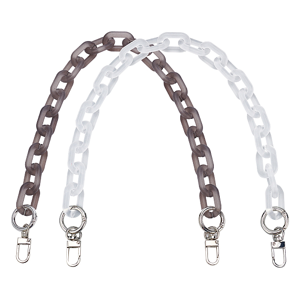 

PandaHall Bag Handles, with Transparent Acrylic Linking Rings, Platinum Tone Alloy Spring Gate Rings and Zinc Alloy Swivel Clasps, for Bag..., Multicolor