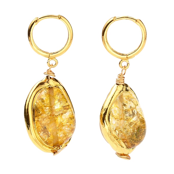 

PandaHall Brass Huggie Hoop Earring, with Dyed Natural Quartz Crystal Pendants, Nuggets, Golden, Gold, 39.5~48mm, Pin: 1mm Quartz Crystal...