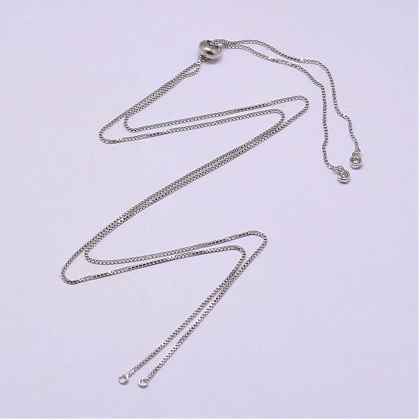 

PandaHall Electrophoresis Brass Necklace Making, with Cubic Zirconia & Slide Extender Chains, Box Chains, Long-Lasting Plated, Platinum...