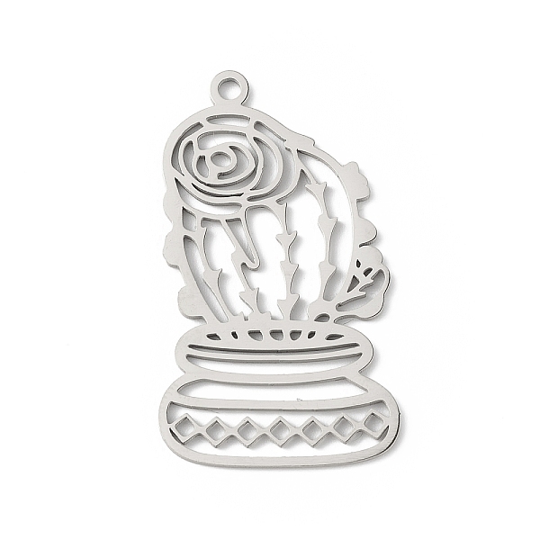 

PandaHall 304 Stainless Steel Pendants, Hollow, Plant Charm, Stainless Steel Color, 32.5x19x0.9mm, Hole: 1.6mm 304 Stainless Steel Others