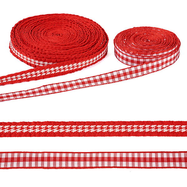 

PandaHall 20 Yards 2 Styles Polyester Jacquard Ribbon, Tartan Ribbon and Bird Ribbon, Red, 3/8 inch(10mm), 10 yards/styles Polyester Mixed...