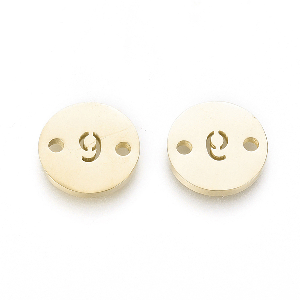 

PandaHall Numbers 304 Stainless Steel Links, Ion Plating (IP), for Craft Jewelry Making, Flat Round, Golden, Num.9, 10x1mm, Hole: 1.4mm 304...