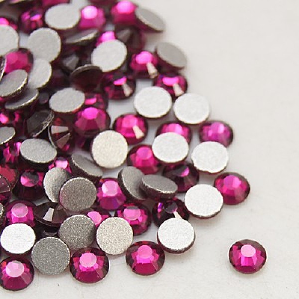 

PandaHall Glass Flat Back Rhinestone, Grade A, Back Plated, Faceted, Half Round, Fuchsia, SS8, 2.3~2.4mm, 1440pcs/bag Glass Rhinestone Half..., Purple